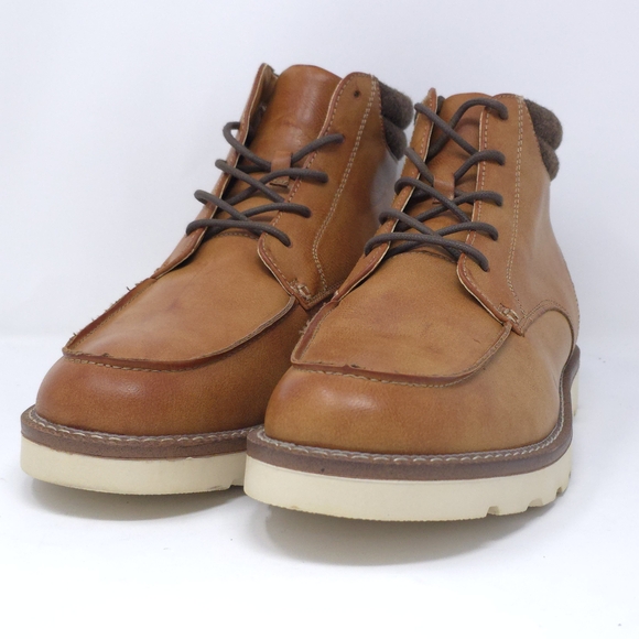 Club Room Boots Knightt Tan Faux Leather Moc Toe Chukka10M